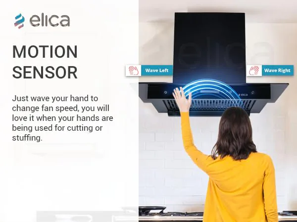 Elica 60cm 1500 m3/hr BLDC Filterless BLDC Autoclean Kitchen Chimney | Black