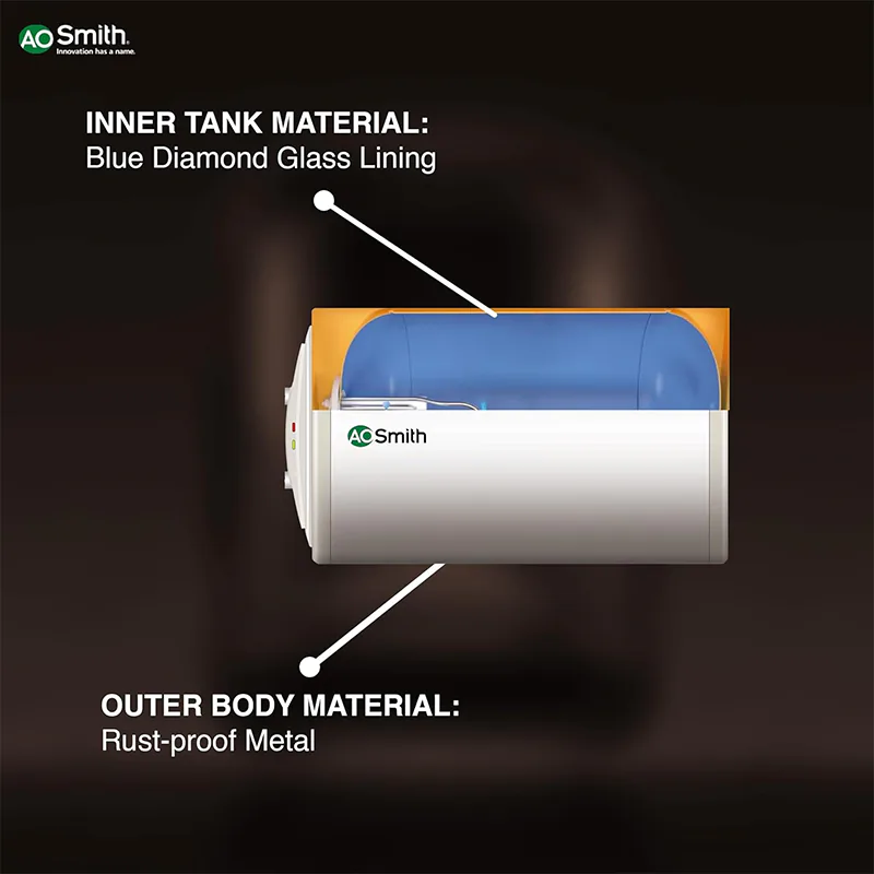 AO Smith Horizontal Geyser 15 Litre (Right) | Storage Water Geyser