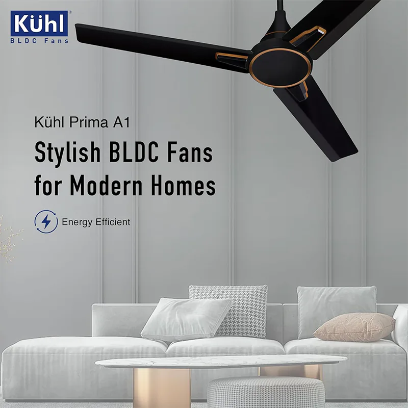 KUHL Prima A1 1200mm Decorative Power Saving BLDC Ceiling Fan | Black
