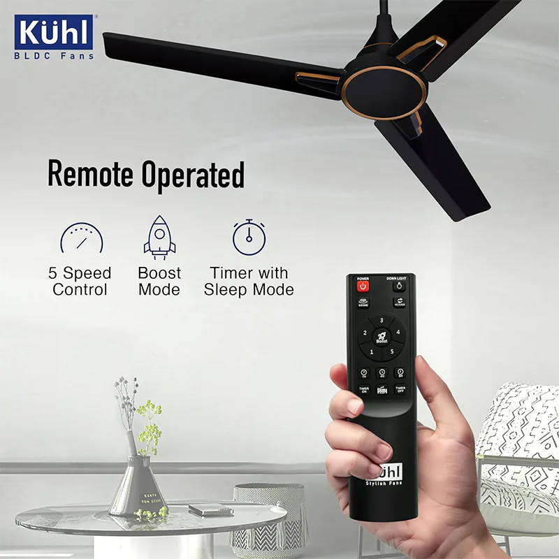 KUHL Prima A1 1200mm Decorative Power Saving BLDC Ceiling Fan | Black