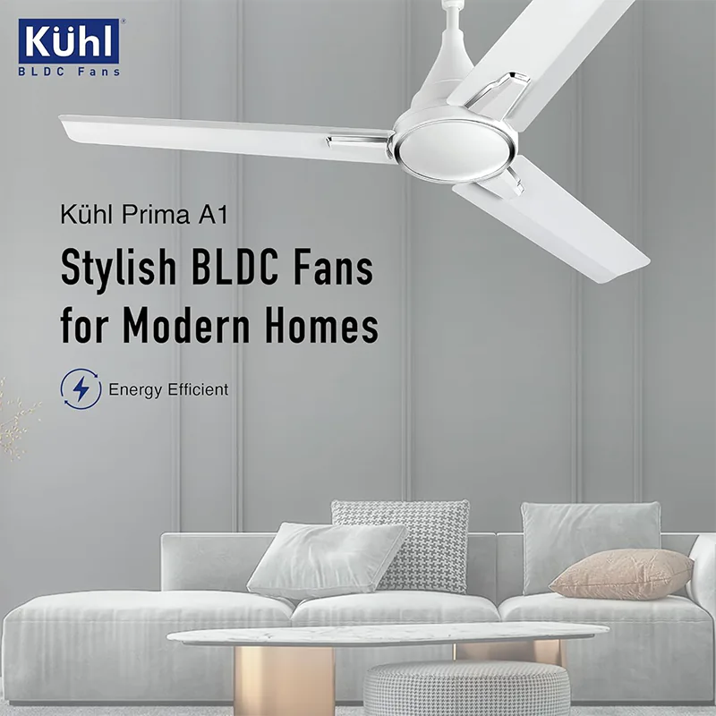 KUHL Prima A1 1200mm Decorative Power Saving BLDC Ceiling Fan | White