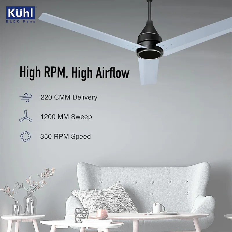 KUHL Arctis A4 1200 mm BLDC Ceiling Fan 5 Year Warranty | Silver Mist