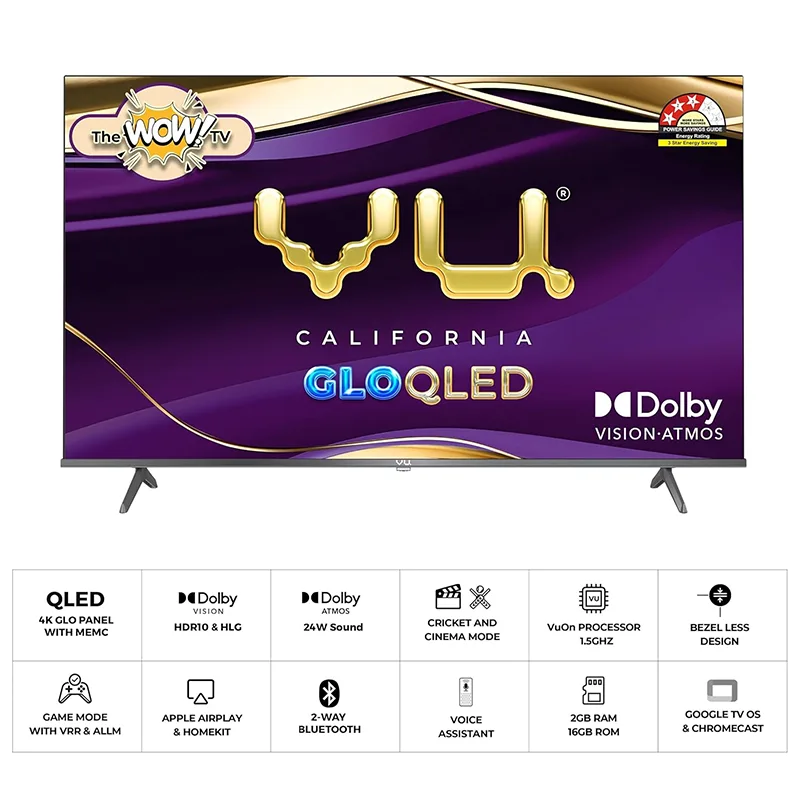 VU GloQLED 4K QLED Smart Google TV