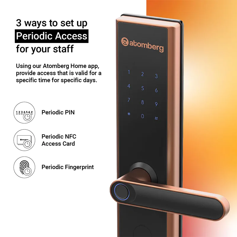 atomberg SL 1 Smart Door Lock | 6 Ways Unlocking | Rose Gold