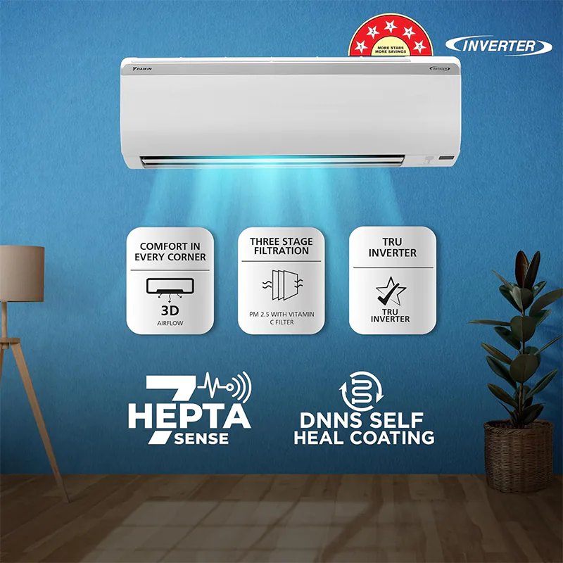 Daikin 1.5 Ton 5 Star Inverter Split AC 2025 Model | White